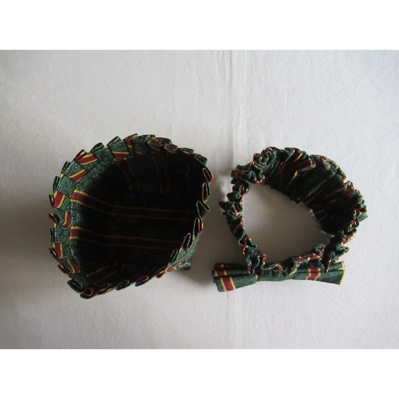 Longaberger ~11" Imperial Stripe Elastic Gathered Garter Bow + Small Liner USA - Picture 6 of 10